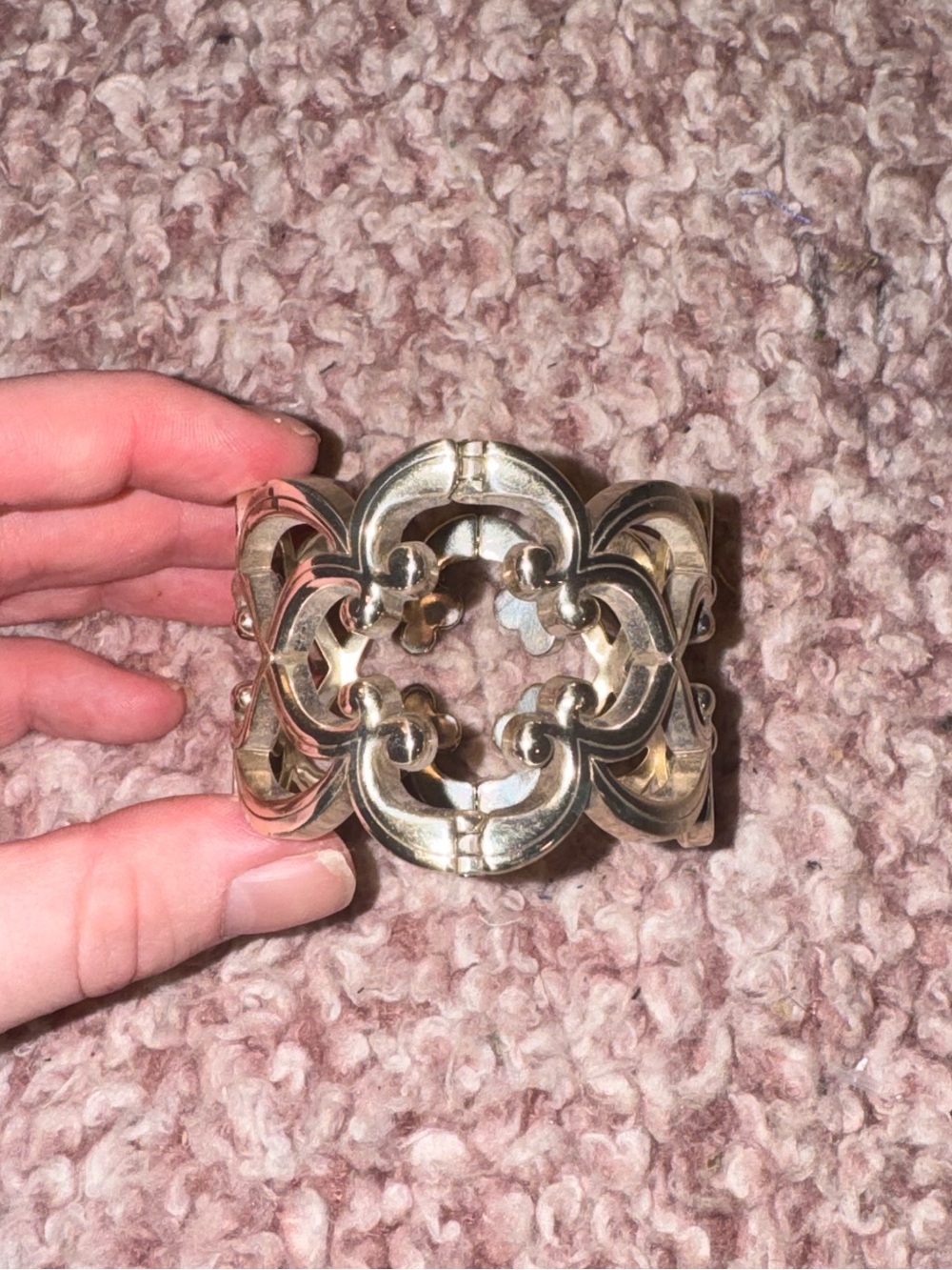 Brighton Silver Tone Openwork Filigree Cuff Bracelet